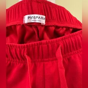 PINSPARK Lounge Pants ❤️ Red Wide Leg Drawstring XL Pockets Super Comfy!